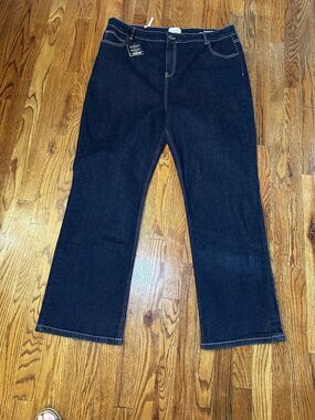 Lola Women’s Plus Size Jeans Denver DRB High Rise Straight Leg Size 40 Dark Wash